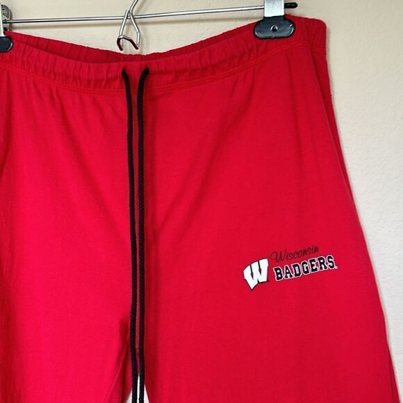 Vintage sideline Wisconsin Badgers Loose Fit Sweatpants Red wide leg size large - Picture 5 of 11